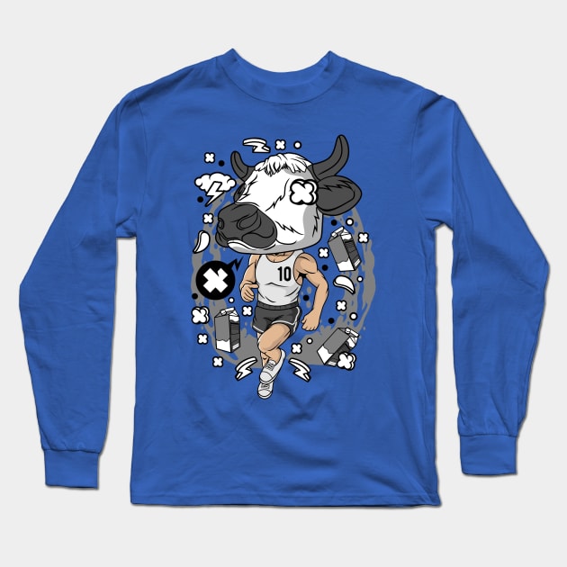 athlete cow head Long Sleeve T-Shirt by Mako Design 